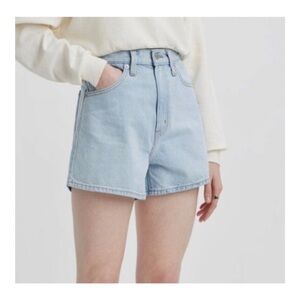 Levis High Waisted Mom Shorts (Light Wash - 24)